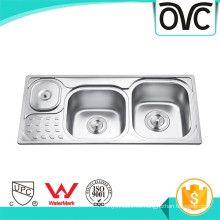 Fregadero de cocina comercial del acero inoxidable de la venta caliente con el compartimiento de la basura Fregadero de cocina comercial del acero inoxidable de la venta caliente con el compartimiento de la basura